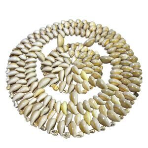 Vintage 70s Cowrie Seashell Trivet Hot Pad Doily Coastal Boho Decor 8.25"